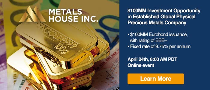 $100MM Investment Opportunity in Established Global Physical Precious Metals Company