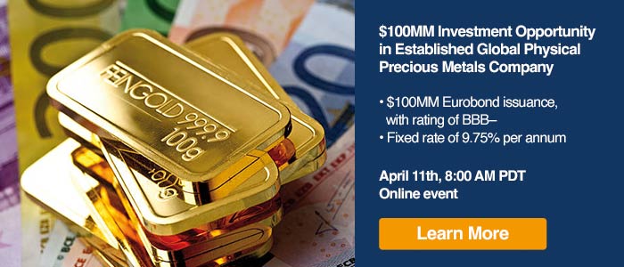 $100MM Investment Opportunity in Established Global Physical Precious Metals Company